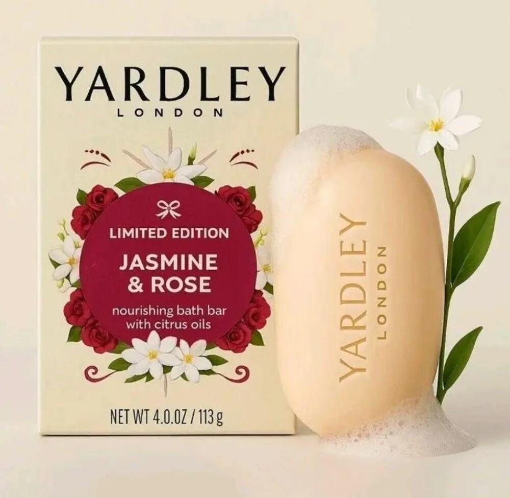 NIB! Yardley London Limited Edition Jasmine & Rose Nourishing Bath Bar 4.0 oz